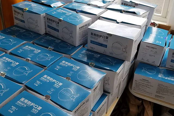 Dozens of boxes of N95 face masks