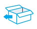 box icon with arrow pointing left