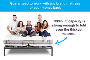 PowerLayer is guaranteed to work with any brand mattress or your money back, 900lb lift capacity