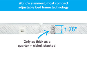 PowerLayer is the world's slimmest, most compact adjustable bed frame tech at only 1.75" thick