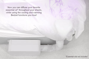 now you can diffuse your favorite essential oil* throughout your sheets, while using the cooling and warming BedJet functions you love!