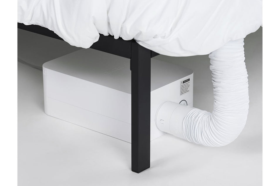 a BedJet installed underneath a bed